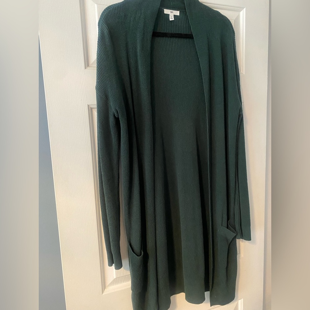 BP Forest Green Cardigan Sweater Open Front